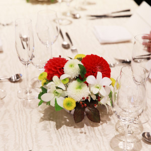 テーブル装花|593443さんの佐原商家町ホテル NIPPONIA（サワラショウカマチホテルニッポニア）の写真(1359626)