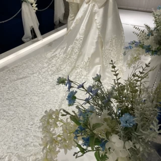 ウエディングドレスがきれいに映えます。