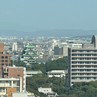 家族控室からの景色。名古屋城も見えます。