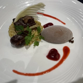 栗とチョコレートムース、アイスクリーム