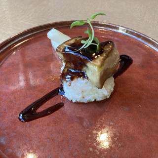 試食のフォアグラ寿司がとてもおいしかったです