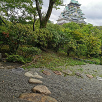 待合室から見た大阪城