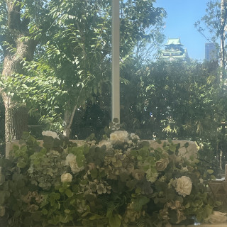 大阪城がチラリ