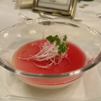 ビーツソースの茶碗蒸し