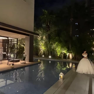 夜のテラスの雰囲気も良いです