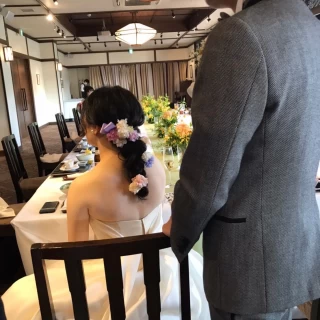 披露宴の新郎新婦