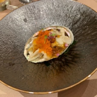 お口取りです。
あわびが柔らかくとてもさっぱりしています。