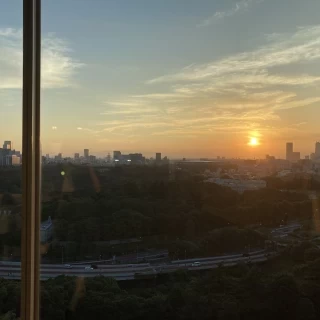 高層階からの夕焼けの景色