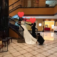 ロビーでの写真撮影