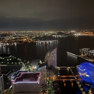 ロイヤルスイートルームからの夜景。絶景です