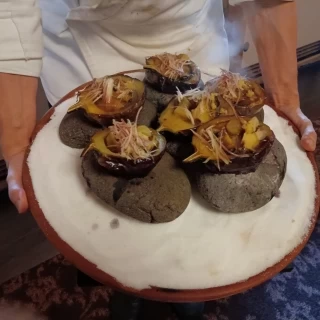 茄子と鮑
コース料理のなかにプラスしました。