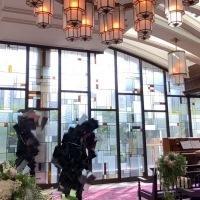 ステンドグラスが綺麗です。この日の天気は薄日が差し込む曇り