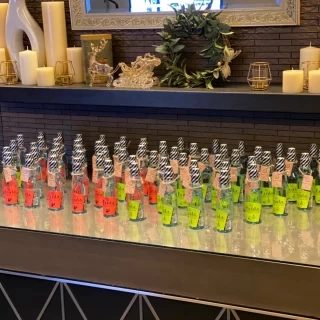 プチギフトにオシャレな炭酸水を用意
お見送りで渡しました