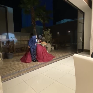 テラスから退場しました