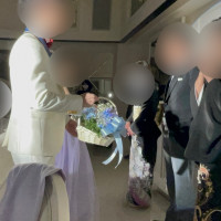 両家両親へお花と子育て感謝状をプレゼント