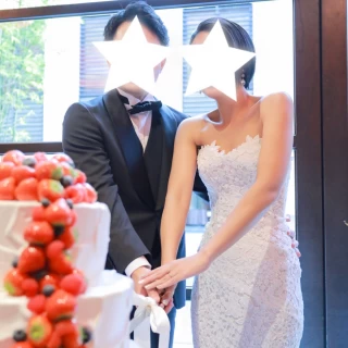ウエディングケーキ入刀