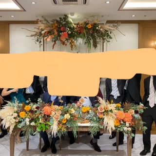 高砂の装花　天井もありました