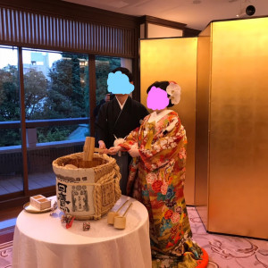 鏡開きの様子　折り紙持ち込みました|601534さんの東京大神宮マツヤサロンの写真(1330157)