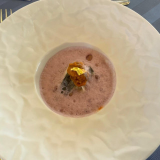 紫芋のスープがとてもおいしかったです
