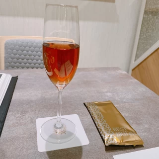 打ち合わせ場所で頂いたジュース。とても美味しかったです。