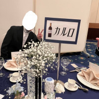 ゲストテーブル装花とテーブルナンバー