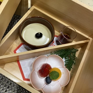黒豆きな粉プリンが絶品です。