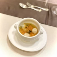 地鶏のつみれと細切り野菜のポトフ　洋風茶碗蒸し仕立て