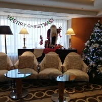 披露宴会場前にはクリスマスの装飾