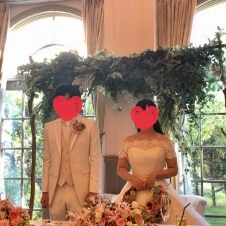 高砂。お花も綺麗に飾り付けてもらえました。