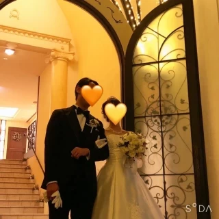 チャペル入口での写真撮影