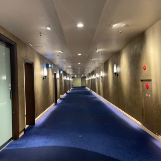 記念館の中の廊下でここは改修されて写真映えしそうでした