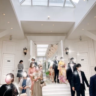 当日写真。挙式会場〜シャンパンアワー会場