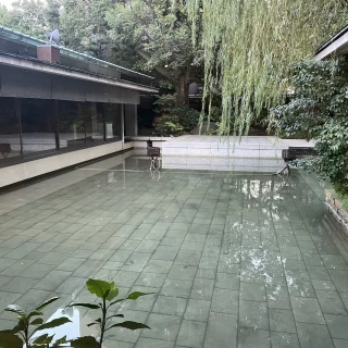 水鏡の間は柳が垂れて雰囲気があります