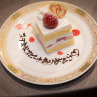 ケーキ、メッセージをお願いしました