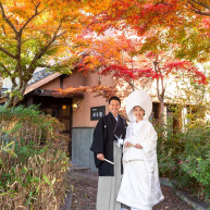 披露宴会場のまだ撮った一枚です。紅葉がなんとか残ってくれてま