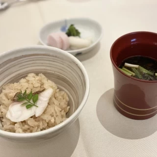 鯛めし、お吸い物、お漬物