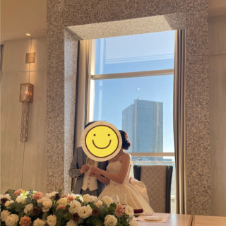 後ろからみなとみらいの綺麗な景色