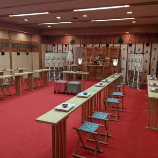 神前式会場。雅楽での生演奏も可能みたいです。