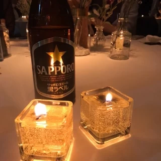 卓上に置いたキャンドルです。