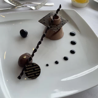 チョコのデザートでとても美味しかったです。