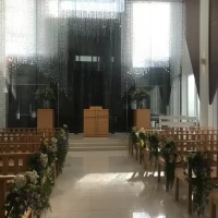晴れの挙式会場の陽のあたり