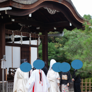 この待合場所から挙式会場まで、参列しました|611975さんの平安神宮の写真(1412260)