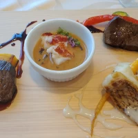 お肉とお魚とえびの茶碗蒸し