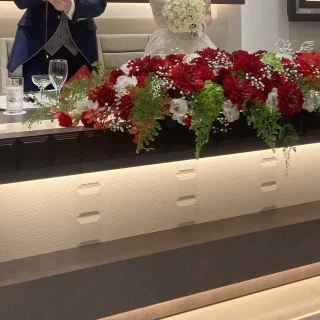 新郎新婦席のお花