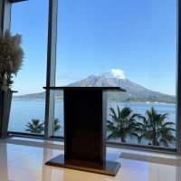 海と桜島の見える挙式会場
