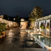 雨のガーデンも綺麗でした。