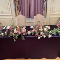 テーブルクロス、ナプキン、装花、テーブルナンバーが自由に選べ