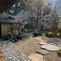 挙式会場から見える日本庭園。