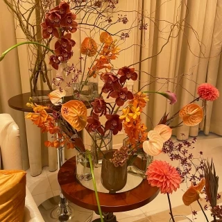 秋らしいおしゃれな装花をしていただきました