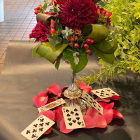 ゲストテーブルのお花のサンプル